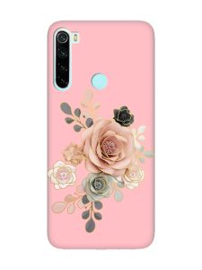 Матовий рожевий чохол на Xiaomi Redmi Note 8 :: Троянди (принт 275)