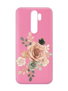 Матовий рожевий чохол на Xiaomi Redmi Note 8 Pro :: Троянди (принт 275)
