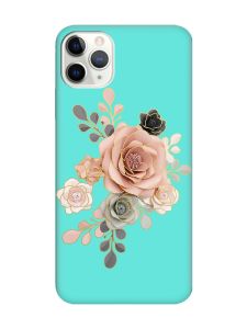 Матовий бірюзовий чохол на iPhone 11 Pro Max (6.5) :: Троянди (принт 275)