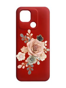 Матовий червоний чохол на Xiaomi Redmi 10C :: Троянди (принт 275)