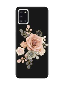 Матовий чорний чохол на Samsung Galaxy A31 :: Троянди (принт 275)