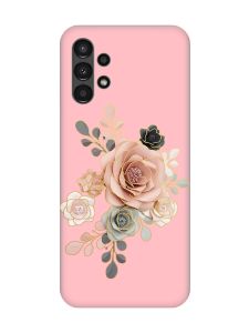 Матовий рожевий чохол на Samsung A13 4G :: Троянди (принт 275)