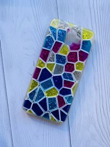 Силіконовий чохол з плаваючими блискітками для Samsung Galaxy J6 Plus Вітражі