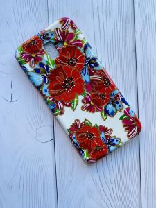 Силіконовий чохол із малюнком для Samsung Galaxy J6 Plus Маки і волошки