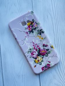 Силіконовий чохол з малюнком для Samsung Galaxy J4 Plus Букетики на рожевому