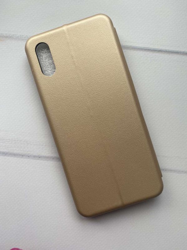 Чохол-книжка з малюнком для Xiaomi Redmi 9А Золотий :: Дівчина-пілот (принт 6)