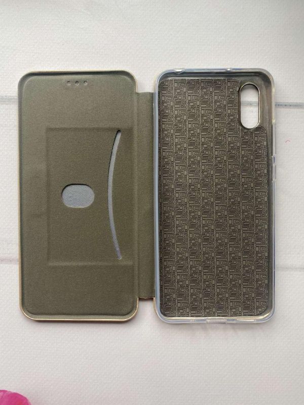 Чохол-книжка з малюнком для Xiaomi Redmi 9А Золотий :: Дівчина-пілот (принт 6)