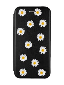Чохол-книжка з малюнком для Samsung Galaxy А30 (2019) А305 / A20 Чорний :: Фон ромашки (принт 41)