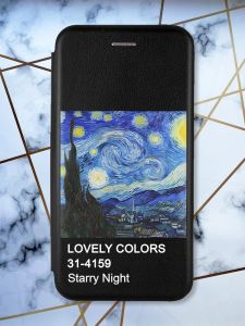 Чохол-книжка з малюнком для Samsung Galaxy J5(2016) J510 Чорний :: Зоряна ніч (принт 74)