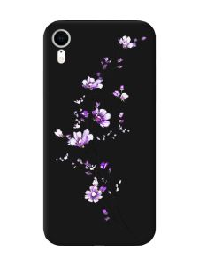 Матовий чорний чохол на Apple iPhone XR :: Гілочка квітів (принт 278)