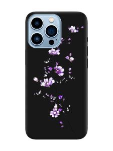 Матовий чорний чохол на Apple iPhone 13 Pro Max :: Гілочка квітів (принт 278)