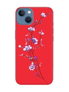 Матовий червоний чохол на Apple iPhone 13 :: Гілочка квітів (принт 278)