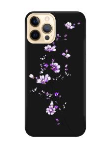Матовий чорний чохол на Apple iPhone 12 Pro Max :: Гілочка квітів (принт 278)