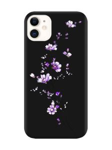 Матовий чорний чохол на Apple iPhone 11 (6.1) :: Гілочка квітів (принт 278)