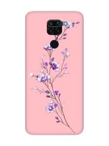 Матовий рожевий чохол на Xiaomi Redmi Note 9 :: Гілочка квітів (принт 278)