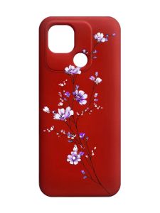 Матовий червоний чохол на Xiaomi Redmi 10C :: Гілочка квітів (принт 278)