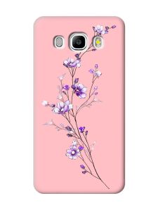 Матовий рожевий чохол на Samsung Galaxy J5(2016) J510 :: Гілочка квітів (принт 278)