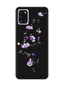Матовий чорний чохол на Samsung Galaxy A31 :: Гілочка квітів (принт 278)