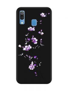 Матовий чорний чохол на Samsung Galaxy A30 (2019) / A20 (2019) :: Гілочка квітів (принт 278)