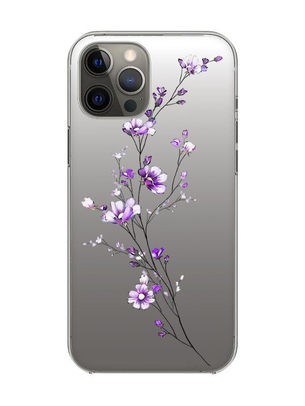 Прозорий чохол на iPhone 12 Pro Max :: Гілочка квітів (принт 278)