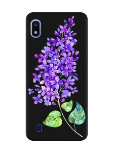 Матовий чорний чохол на Samsung Galaxy A10 (2019) A105 :: Гілочка бузку (принт 280)