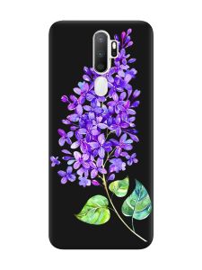 Матовий чорний чохол на Oppo A5 :: Гілочка бузку (принт 280)