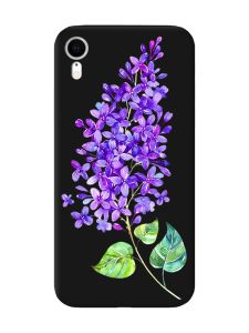 Матовий чорний чохол на Apple iPhone XR :: Гілочка бузку (принт 280)