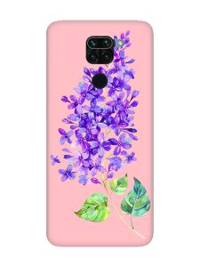 Матовий рожевий чохол на Xiaomi Redmi Note 9 :: Гілочка бузку (принт 280)