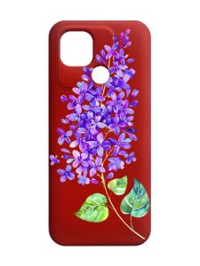 Матовий червоний чохол на Xiaomi Redmi 10C :: Гілочка бузку (принт 280)