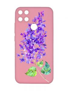 Матовий рожевий чохол на Xiaomi Redmi 10C :: Гілочка бузку (принт 280)