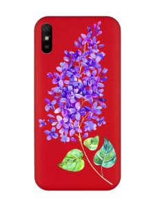 Матовий червоний чохол на Xiaomi Redmi 9A :: Гілочка бузку (принт 280)