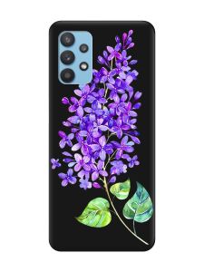 Матовий чорний чохол на Samsung Galaxy A32 :: Гілочка бузку (принт 280)