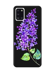 Матовий чорний чохол на Samsung Galaxy A31 :: Гілочка бузку (принт 280)