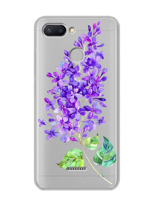 Прозорий чохол на Xiaomi Redmi 6  :: Гілочка бузку (принт 280)