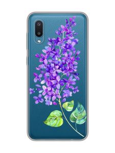 Прозорий чохол на Samsung Galaxy A02/A022 (2021) :: Гілочка бузку (принт 280)