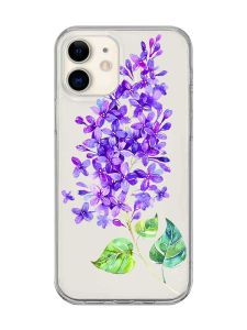 Прозорий чохол на iPhone 12 mini :: Гілочка бузку (принт 280)