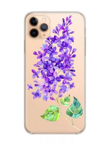 Прозорий чохол на iPhone 11 Pro Max (6,5) :: Гілочка бузку (принт 280)