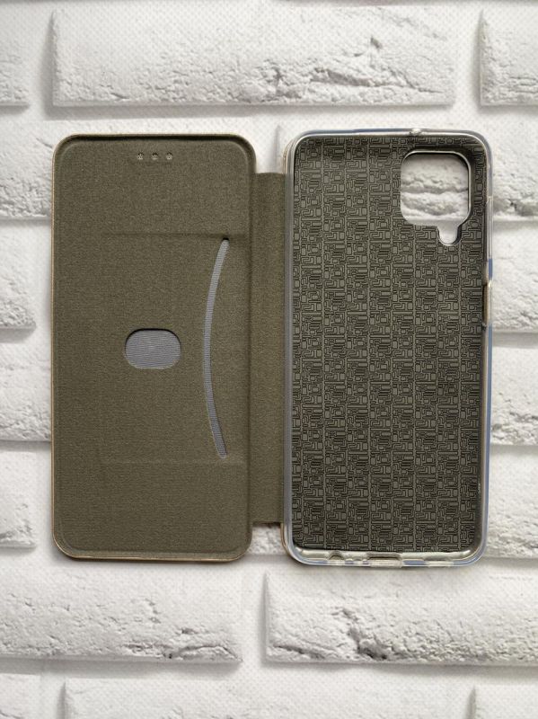 Чохол-книжка з малюнком для Samsung Galaxy A12 Золотий :: Сакура у цвіті (принт 286)