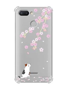 Чохол із потовщеними кутами для Xiaomi Redmi 6 :: Котик і сакура (принт 283)