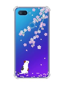 Чохол із потовщеними кутами на Xiaomi Mi 8 Lite :: Котик і сакура (принт 283)