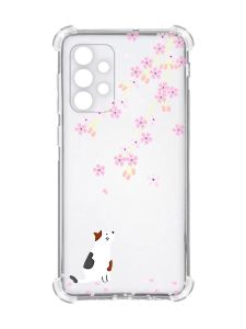 Чохол із потовщеними кутами на Oppo A72 5G :: Котик і сакура (принт 283)