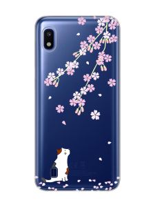 Прозорий чохол на Samsung Galaxy A10 (2019) A105 :: Котик і сакура (принт 283)