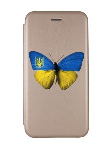 Чохол-книжка з малюнком для Samsung Galaxy A51 (A515) Золотий :: Метелик Україна (принт 255)