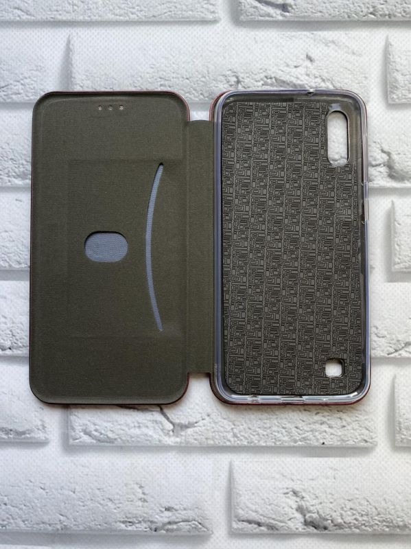 Чохол-книжка з малюнком для Samsung Galaxy А10 (2019) А105 Бордовий :: Рожеві квіти (принт 287)