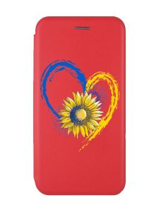 Чохол-книжка з малюнком для Samsung Galaxy A12 Червоний :: Серце з соняхом (принт 260)