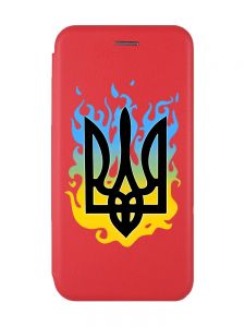 Чохол-книжка з малюнком для Xiaomi Redmi 9C/10A Червоний :: Тризуб Полум'я (принт 257)