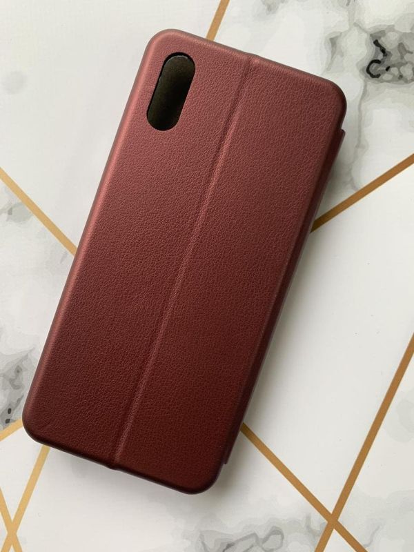 Чохол-книжка з малюнком для Xiaomi Redmi 9A Бордовий :: Сердечка. Україна (принт 258)