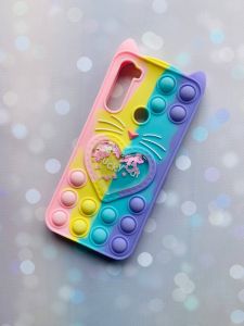 Чохол Спит Антистрес Pop It для Xiaomi Redmi Note 8 Поп іт Котик із серцем троянд.-фіол