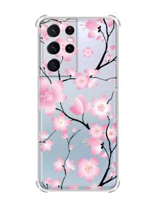 Чохол з потовщеними кутами на Samsung Galaxy S21 Ultra :: Квітуча сакура (принт 282)