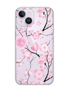 Прозорий чохол із захистом камери на iPhone 14 :: Квітуча сакура (принт 282)